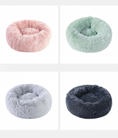 Coussin d'hiver chaud en peluche pour chien, Nid rond pour chat, Lit et tapis pour animaux de compagnie, Coussin à carreaux pour chat, Fournitures pour animaux de compagnie