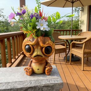 Alien Planter Resin Flower Pot Cute Outdoor Garden Decoration Balcony Plant <b>Container</b> - Product Image 4