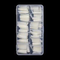 550 pièces/boîte demi-couverture artificielle faux ongles conseils profonde c courbe clair longue droite ongles conseils avec votre logo