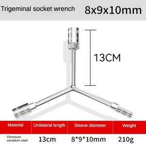 Chất Lượng Cao Carbon Thép Ba Ngã Ba Ổ Cắm Cờ Lê Có Thể Điều Chỉnh Metric Xe Công Cụ Sửa Chữa Chrome Tùy Chỉnh Công Nghiệp Sử Dụng OEM - Product Image 4