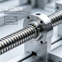 Vis à billes SFU1605, diamètre 16 mm, pas 5 mm, vis à billes roulée C7 avec écrou à bride pour routeur CNC, imprimante 3D, machine d'automatisation