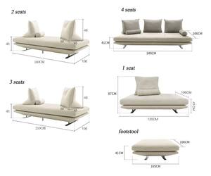 Divano Moderno Regolabile con Schienale Mobile per Soggiorno, Singolo o Doppio, Sezionale in Tessuto Rosso - Product Image 6