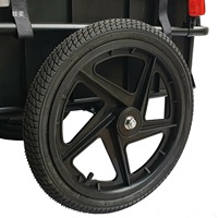 Chariot à main multifonctionnel 2 en 1 réglable avec grande boîte en plastique amovible, chariot de transport universel pour vélo, courses et camping