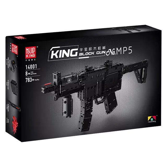 MOULD KING 14001 MP5 Submachine Gun Plastic Building Block Gun Toys Compatible With Lepining Kids Puzzle Building Blocks Toys