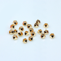 Perles en or plaqué 18 carats à facettes et à petits trous, en forme de pépites, 3 mm 4 mm, vente en gros