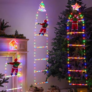 LED <b>Christmas</b> Ladder Lights Remote Control Climbing <b>Santa</b> Waterproof Indoor Outdoor Xmas Decor - Product Image 1