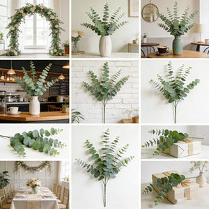 F01 16 Tallos de Eucalipto Artificial, Hojas Falsas de Eucalipto Silver Dollar, Ecológicas, Resistentes a los Rayos UV, para Hogar, Hotel, Centro Comercial, Uso Comercial - Product Image 6