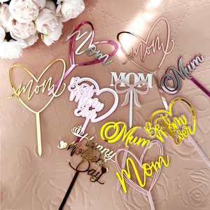 ท็อปเปอร์เค้กอะคริลิครูปหัวใจ ตกแต่งวันแม่ ลาย "น้ำผึ้งและความหวาน" ของขวัญวันแม่ - Product Image 1