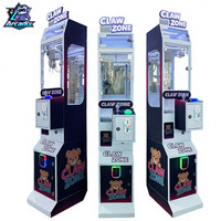 Mini machine à griffes verticale compacte en plastique, à monnayeur, avec accepteur de billets, pour attraper les jouets et les porte-clés, pour centre commercial, version anglaise