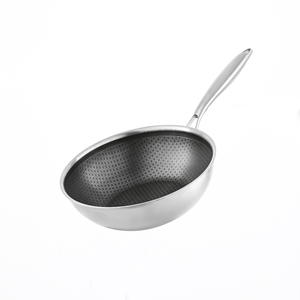 <span class=keywords><strong>Wok</strong></span> Grande Antiadherente de Acero Inoxidable con Diseño de Panal de Abeja, Capacidad de 18L, Compatible con Estufas de Gas, para Uso en Hoteles y Restaurantes, Sin Tapa - Product Image 4