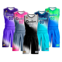 Ensemble de maillots de basket-ball réversibles à impression numérique, respirants, grande taille, design personnalisé, séchage rapide