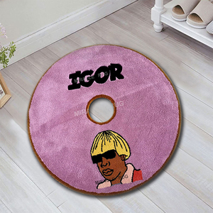 Alfombra redonda de 1m, alfombra personalizada para niños adolescentes, diseño de disco compacto de música, alfombra circular grande en forma de CD, alfombra para Musi - Product Image 5