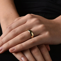 Bague empilable EMANCO en acier inoxydable, design géométrique brillant, plaqué argent, plaqué or 14 carats pour femmes