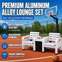 Équipement sportif extérieur en alliage d'aluminium, siège de stade résistant aux intempéries pour terrain de tennis et terrain de basketball avec patins antidérapants en caoutchouc