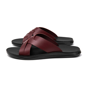 Nouvelles sandales d'été 2025 en PU à bout fermé, décontractées, pour l'extérieur, unies, à enfiler, pour le bureau et la carrière, confortables pour hommes - Product Image 3