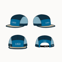 Chapeau de course OEM à 5 panneaux en maille de nylon à bord souple et à séchage rapide Chapeau de course personnalisé Casquette à 5 panneaux Casquette de course pour hommes et femmes