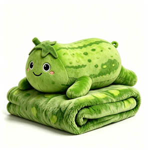 หมอนหนุนข้าวโพดอเนกประสงค์พร้อมผ้าห่มลายทางสีเหลืองพับได้ - Product Image 3