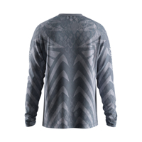 Ropa de Pesca para Hombre, Camuflaje Geométrico Táctico, Anti-UV, Manga Larga, Sublimada, Cuello Redondo, Raglán