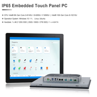 PC industriel personnalisé avec écran tactile étanche IP66, processeur Intel Core I7-8565U de 8e génération, sans ventilateur, TPM2.0, façade avant