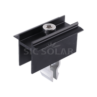 Clip de fixation rapide en aluminium noir de haute qualité pour panneau solaire photovoltaïque, pince intermédiaire pour montage sur toit