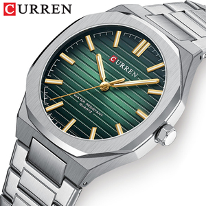 CURREN Montre <span class=keywords><strong>pour</strong></span> <span class=keywords><strong>homme</strong></span> de marque de luxe, étanche, sport, horloge en acier inoxydable, montre-bracelet tendance à quartz, cadeau 8456 - Product Image 1