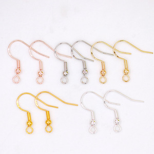 Accesorios para pendientes de plata de ley S925, chapados en oro de 18 quilates, para la fabricación de joyas, forma de gota con cuentas. - Product Image 1