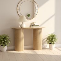 Table console moderne de luxe avec panneau en MDF rigide pour salon, couloir, taille et couleur personnalisables, finition bois naturel