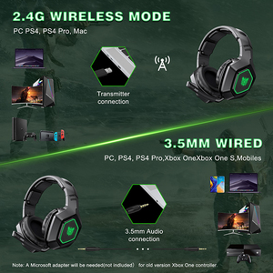 Audífonos para Juegos <span class=keywords><strong>ONIKUMA</strong></span> <span class=keywords><strong>K10</strong></span> con Cable e Inalámbricos de 2.4G, Luz Verde, Auriculares Gamer para PS4 PRO - Product Image 2
