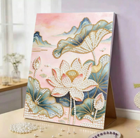 Peinture de perles DIY Paysage fait main Feux d'artifice Papillon Guérison Décompression Décoration Cadre Photo 3D