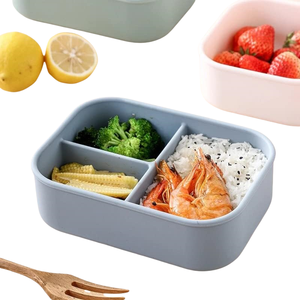 Boîte à lunch pliable en silicone écologique, sans BPA, de qualité alimentaire, pour enfants, avec couvercle anti-fuite, pliable - Product Image 2