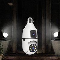 Caméra IP CCTV intelligente à double objectif PIX-LINK, sans fil, PTZ, grand angle 180°, capteur CMOS, stockage sur carte mémoire, design en forme d'ampoule