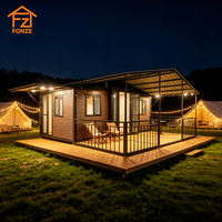 Villa préfabriquée de luxe extensible à double aile de 20 pieds ou 40 pieds avec salle de bain complète pour le camping