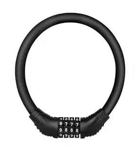 keyless silicone Cable Padlock custom 4 Digit locks Electric Mountain Bike Steel Wire Coded Bicycle Ring Lock For Multiple Uses