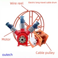 Carrete de Cable Automático Outech de Acero Inoxidable con Motor, Retráctil, de 2m-300m de Longitud para Grúa