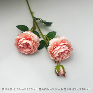 Fleurs artificielles de pivoine occidentale en soie, 60 cm de haut, bouquet de simulation pour mariage et décoration intérieure - Product Image 6