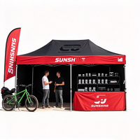Auvent de salon professionnel personnalisé avec logo, bannière murale, housse de table, tente de salon professionnel