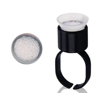 Colle à pigment en silicone, anneaux, porte-encre avec éponge, 1 pièce, haute qualité, pmu, pour sourcils