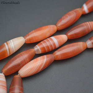 10X30มม. สีแดงธรรมชาติกำไลอาเกตทรงกลองขนาดใหญ่นำโชคลูกปัดหลวมสำหรับทำเครื่องประดับสร้อยข้อมือสร้อยคอ - Product Image 4