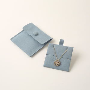 Bolsas de Embalaje de Joyería con Superficie de Terciopelo y Botón a Presión, con Almohadilla Insertable para Pendientes, Collares y Relojes, con Logotipo Personalizado, Gran Venta - Product Image 2