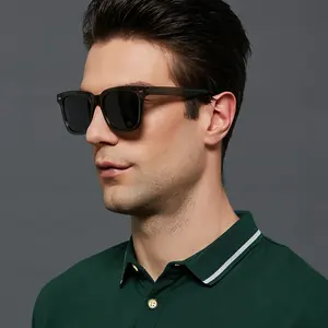 Modieuze Productie Trendy Zonnebril Vierkante Mannen Gepolariseerde Hoge Kwaliteit Acetaat Zonnebril Voor Mannen