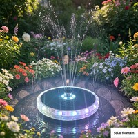 Fuente de Agua Decorativa para Jardín con Baño para Pájaros, de Energía Solar y Control Programable, para Exteriores, Modelo 2026