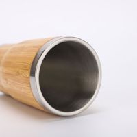 Mug isotherme personnalisé en bambou pour thé et café, en acier inoxydable 304, avec couvercle