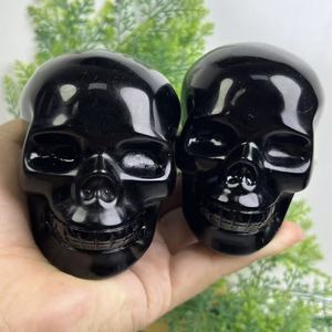 8cm黒曜石クリスタルスカル 手彫り 瞑想用 天然ヒーリングクリスタル その他クリスタルクラフト - Product Image 2