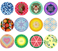 Sand Free Round Towel Super Absorbent Quick Dry Custom Digital Print Beach Towel with Tassels