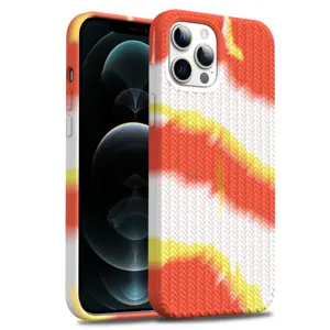 Custom Colors Woven stripe pattern fashion cases silicone phone cover for apple 13 12 11 Pro max mobile silicone phone case