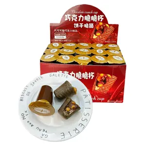 HY Toys30 pieces of red cocoa butter Delicious wafer crust cookies chocolate Crunchy cup children's dessert snacks