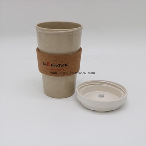 Tasse à café en forme de balle de riz naturel, écologique, réutilisable, couleur personnalisée, tasse à café de voyage en bambou, tasse à <span class=keywords><strong>emporter</strong></span> sans bpa - Product Image 4