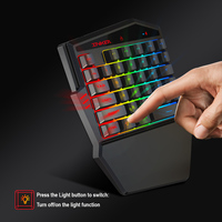 Redragon — clavier de jeu K99 avec une main, adaptateur, pour PC, tablette mobile, 35 touches avec souris filaire