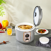 Oulik Cuiseur à riz électrique portable automatique 1L-2.8L blanc avec cuve antiadhésive, tasse doseuse et chauffage par le dessous pour usage domestique