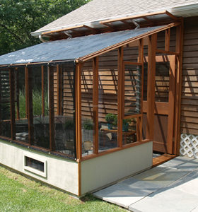 Véranda moderne en aluminium et verre insonorisé à coupure thermique pour solarium d'hôtel Toit extérieur incliné 4 saisons - Product Image 1
